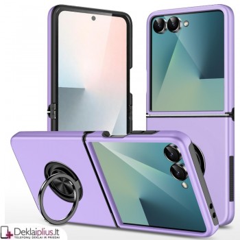 Plastikinis dėklas su žiedu - violetinis (Samsung Galaxy Z Flip 7) Plastikinis dėklas su žiedu - violetinis (Samsung Galaxy Z Flip 7)